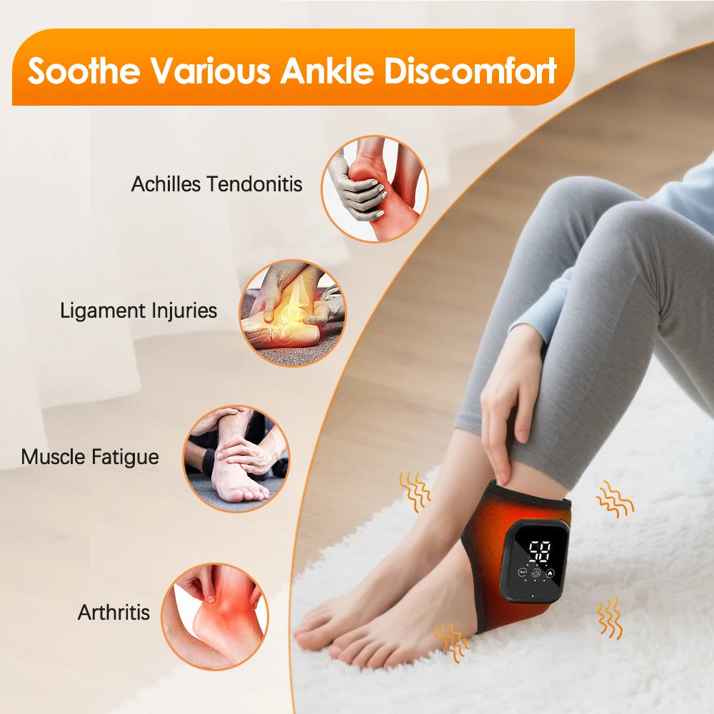 Electric Heating Ankle Guard 3 Levels Hot Compress Vibration
