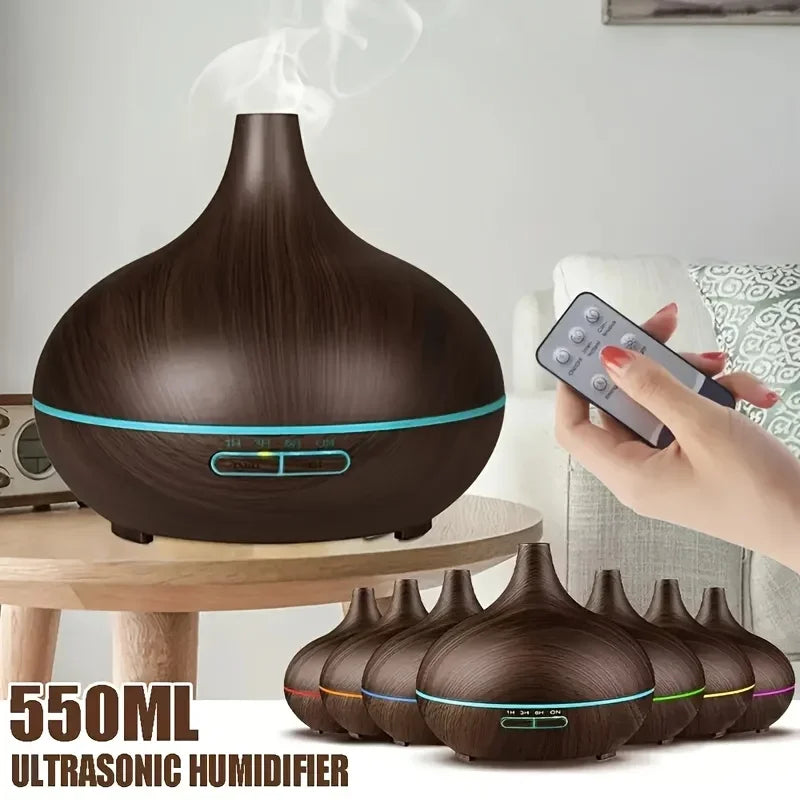 550ml Essential Oil Diffuser, Remote Control with 6 Oil