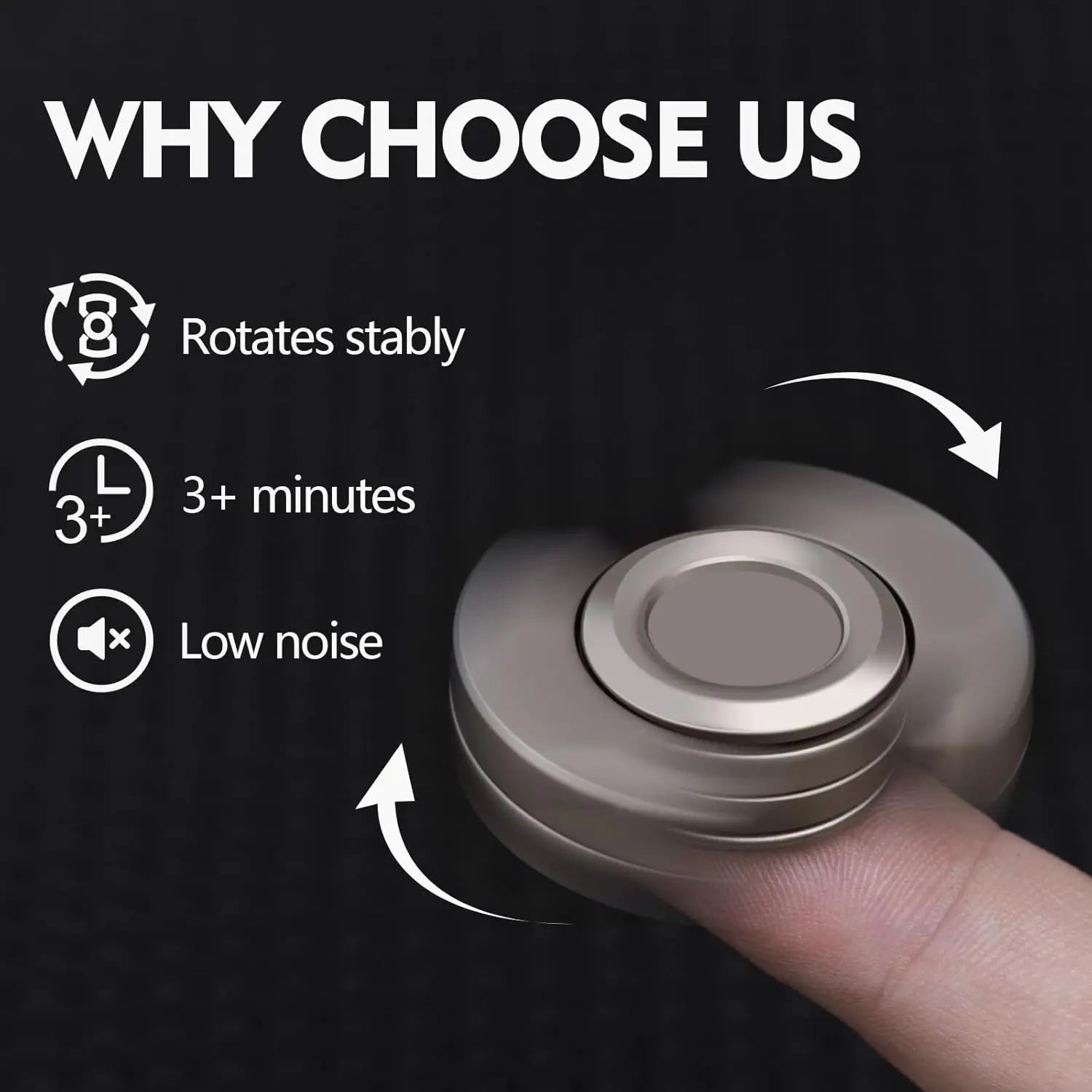 3-in-1 Magnetic Fidget Toy: Spinner, Slider & Clicker for Stress Relief and Focus - Silver