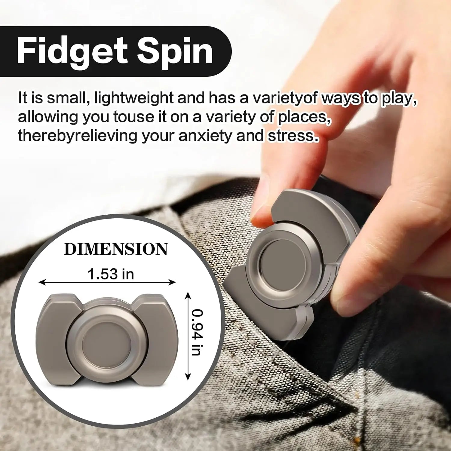 3-in-1 Magnetic Fidget Toy: Spinner, Slider & Clicker for Stress Relief and Focus - Silver