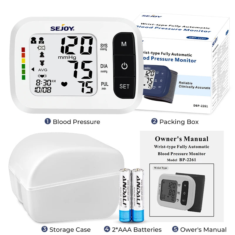 Sejoy Digital Wrist Blood Pressure Monitor,Finger