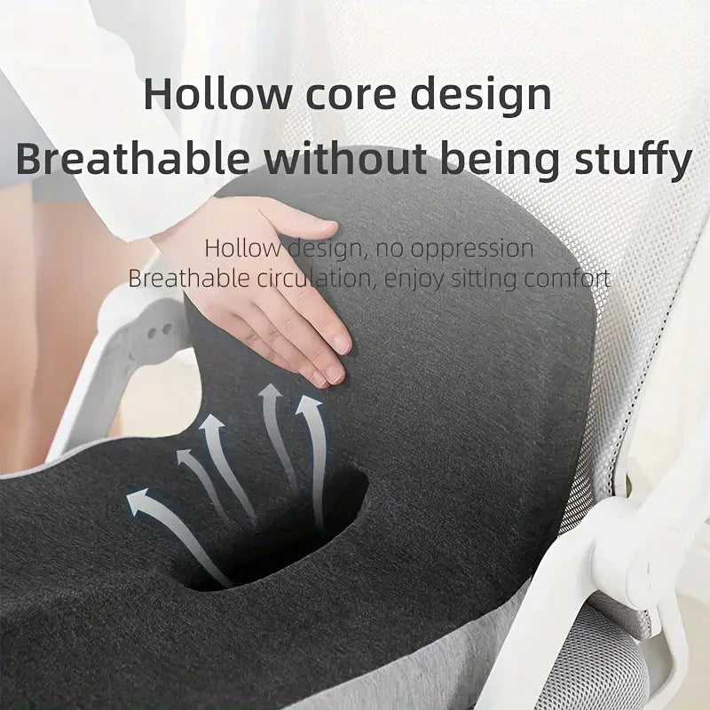 Contoured Ergonomic Lumbar Back Support Seat Cushion with Washable Cover