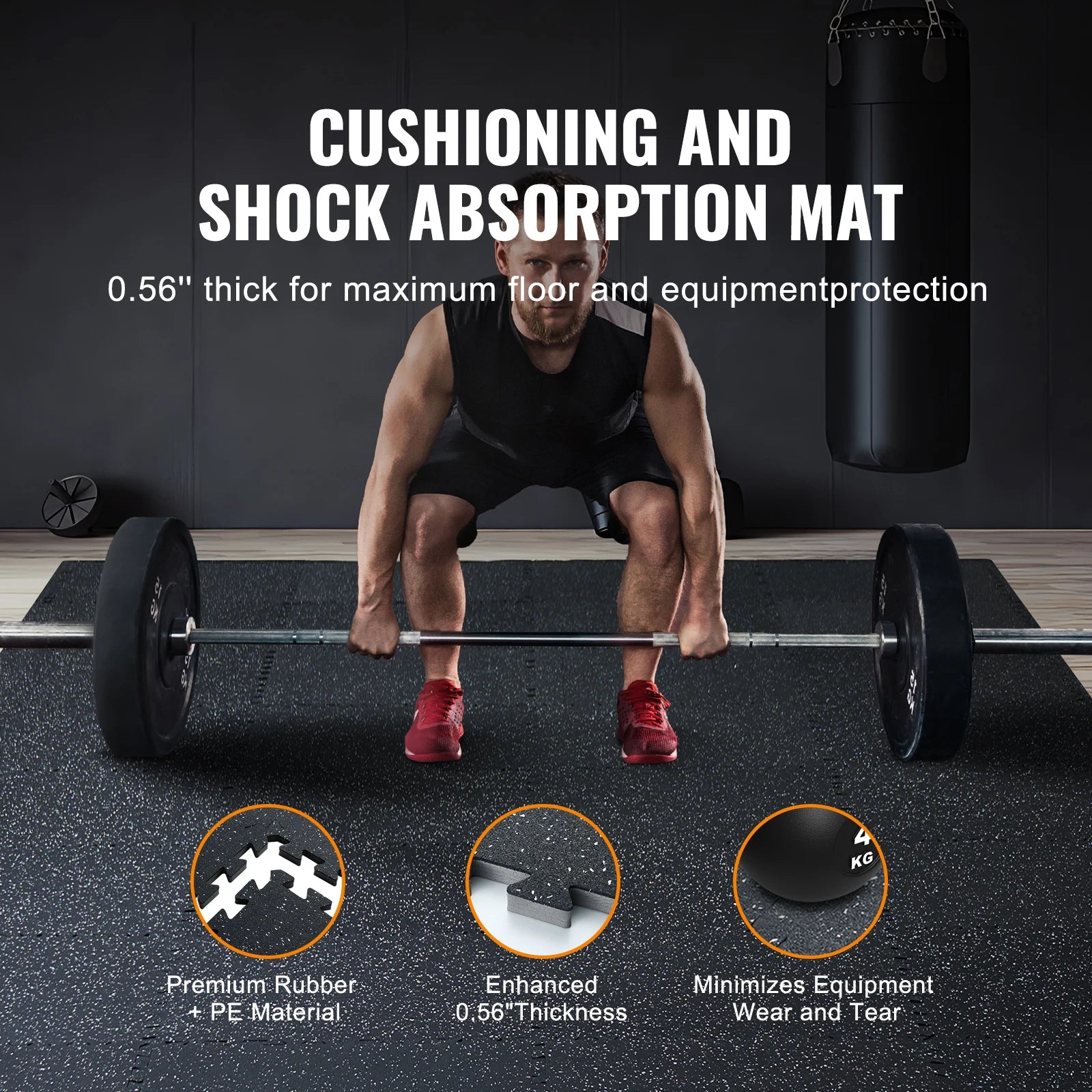 SucceBuy 0.56 Inch 25 Tiles Rubber Top